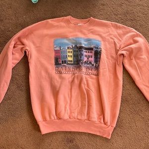 Coral Pink Vintage Graphic Sweatshirt